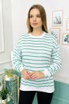 159306 Cizgili B Yaka Sweatshirt